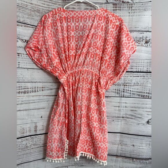 Stella And Dot Beach Cover Up Womens one size Tunic Cotton Tunic Bom Bom Boho - Picture 3 of 8